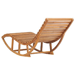 Helloshop26 Transat chaise longue bain de soleil lit de jardin terrasse meuble d'extérieur à bascule avec coussin bois de teck solide 02_0012956 pas cher