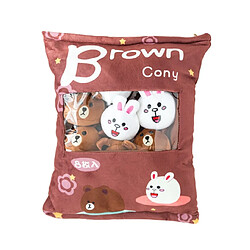 Universal 8pcs/lot mignon animal sac conique marron peluche poupée remplie lapin bonbon pudding coussin/oreiller enfant/fille cadeau d'anniversaire | oreiller de luxe pas cher