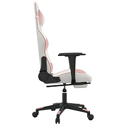 Acheter Maison Chic Chaise de jeu, Chaise gaming avec repose-pied, Fauteuil gamer,Chaise de Bureau Blanc et rose Similicuir -GKD72433