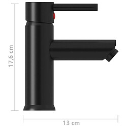 Acheter vidaXL Robinet de lavabo de salle de bain Noir 130x176 mm