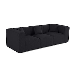 Lisa Design Arty - canapé modulable 3 places - en tissu mailles 3D Arty - canapé modulable 3 places - en tissu mailles 3D - Noir