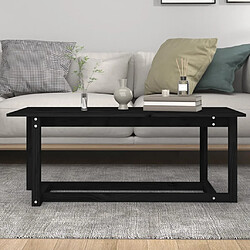 ComfortXL Table Basse Noir 110x55x45 Cm Bois Massif De Pin pas cher