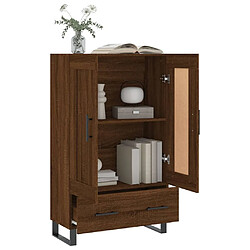 Avis vidaXL Buffet haut chêne marron 69,5x31x115 cm bois d'ingénierie