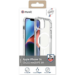 Muvit Coque pour iPhone 14 Antichoc 3M Compatible MagSafe Transparent