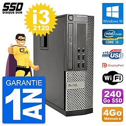 PC Dell OptiPlex 990 SFF Intel Core i3-2120 RAM 4Go SSD 240Go Windows 10 Wifi - Occasion