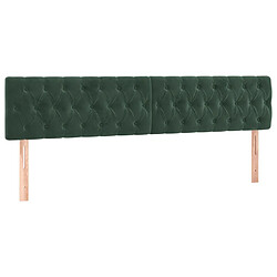 Avis vidaXL Tête de lit à LED Vert foncé 200x7x78/88 cm Velours