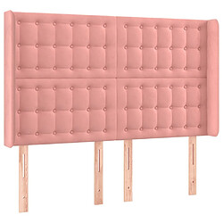 Avis Maison Chic Tête de lit scandinave à LED,meuble de chambre Rose 147x16x118/128 cm Velours -MN17814