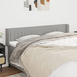 Maison Chic Tête de lit scandinave avec oreilles,meuble de chambre Gris clair 203x16x78/88 cm Tissu -MN84191