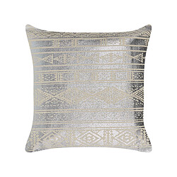 Beliani Coussin OUJDA Coton 50 x 50 cm Géométrique Argenté