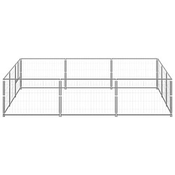 Helloshop26 Chenil extérieur cage enclos parc animaux chien argenté 9 m² acier 02_0000308