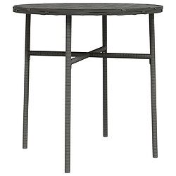 vidaXL Table à thé Gris 45 cm Résine tressée