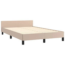 Maison Chic Cadre/structure de lit avec tête de lit pour adulte - Lit Moderne Chambre Cappuccino 120x200 cm Similicuir -MN76581 pas cher