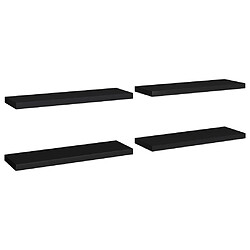 Maison Chic Lot de 4 Étagères murales,Étagère Rangement flottate noir 80x23,5x3,8 cm MDF -MN58716