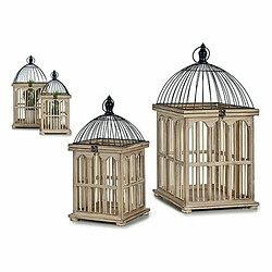 Gift Decor Cage Carré Bois Naturel (2 Pièces)