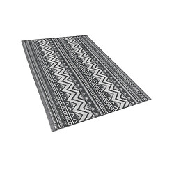 Beliani Tapis extérieur au motif zigzag noir 120 x 180 cm NAGPUR