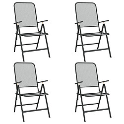 vidaXL Chaises pliables jardin lot de 4 Maille métallique Anthracite