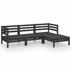 Maison Chic Salon de jardin 4 pcs - Table et chaises d'extérieur - Mobilier/Meubles de jardin Moderne Bois de pin massif Noir -MN71512