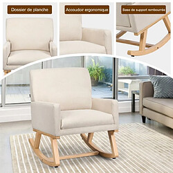 Acheter Helloshop26 Chaise à bascule pour chambre d'enfant fauteuil à bascule rembourré base en bois massif fauteuil inclinable moderne beige 20_0002283