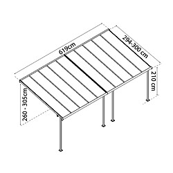 Pergola 18.6m² gris anthracite - 705602 - PALRAM