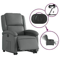 Maison Chic Fauteuil Relax pour salon, Fauteuil inclinable électrique gris similicuir -GKD10205 pas cher