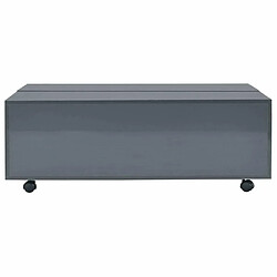 Maison Chic Table basse,Table Console Table d'appoint, Table pour salon Gris brillant 100 x 100 x 35 cm -MN75792 pas cher