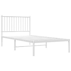 Acheter Maison Chic Lit adulte - Cadre de lit métal avec tête de lit,Structure du lit Contemporain pour chambre blanc 90x190 cm -MN25918