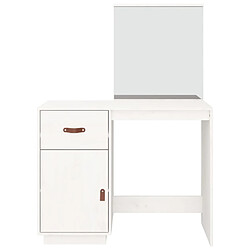 Helloshop26 Coiffeuse en bois avec miroir 95 x 50 x 134 cm bois de pin massif blanc 02_0006275