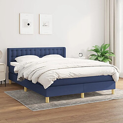 Maison Chic Lit Adulte - Lit simple Lit à sommier tapissier avec matelas moelleux - Meuble de Chambre - Bleu 140x190 cm Tissu -MN83279