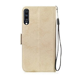 Avis Wewoo Housse Coque Pour Galaxy A70 Retro Etui en cuir PU avec rabat horizontal et porte-cartes Or