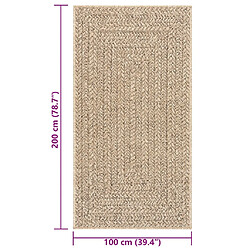 vidaXL Tapis ZIZUR 100x200 cm aspect de jute intérieur et extérieur pas cher