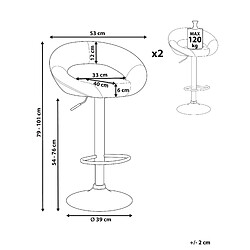 Avis Beliani Tabouret de bar Set de 2 Cuir PU Blanc PEORIA