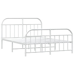 Maison Chic Lit adulte - Lit simple Cadre de lit métal avec tête de lit/pied de lit,Structure du lit Contemporain pour chambre blanc 180x200cm -MN64578 pas cher