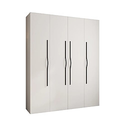 Abiks Meble Armoire à portes battantes Como 2 245,5/200/40 4 portes (blanc/noir)