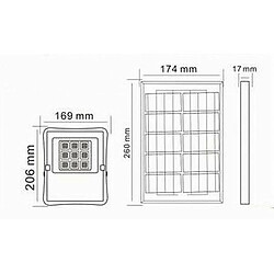 Tradex SOLAIRE LED 50 W TÉLÉCOMMANDE IP65 LUMIÈRE BLANCHE FROIDE 6500K S01F-50W