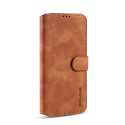 Etui en PU style rétro avec support marron pour votre Samsung Galaxy A21s