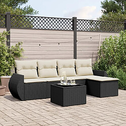 Maison Chic Salon de jardin 6 pcs avec coussins | Ensemble de Table et chaises | Mobilier d'Extérieur noir résine tressée -GKD84612