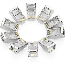 Acheter UGREEN Lot de 10 Cat 6 Connecteur RJ45 Ethernet Réseau Embout Fiche Blindé STP 8P8C pour Cable Réseau Cat 6 Cat 5e Cat 5