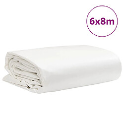 vidaXL Bâche blanc 6x8 m 650 g/m² pas cher