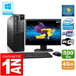 PC Lenovo M92p SFF Intel G630 Ram 4Go Disque 500 Go Wifi W7 Ecran 22" - Occasion