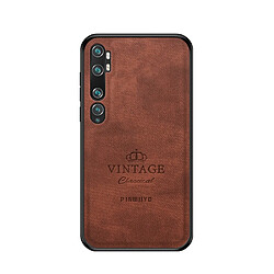 Coque en TPU + PU hybride anti-chute marron pour votre Xiaomi Mi CC9 Pro/Mi Note 10