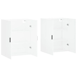 Acheter Maison Chic Lot de 2 Armoires murales,Meuble de Rangement,Armoire Suspendue blanc 69,5x34x90 cm -MN13527