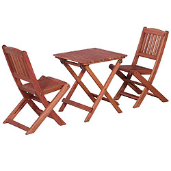 vidaXL Ensemble de bistro 3 pcs pour enfants Bois d'eucalyptus solide