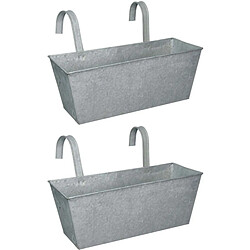 Esschert Design Jardinière balcon en zinc à suspendre (Lot de 2).