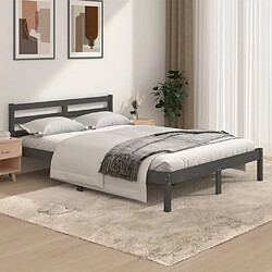 vidaXL Cadre de lit sans matelas 135x190 cm gris