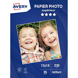 Avery Papier photo 13 x 18 blanc brillant - 230g/m² x 35 - P230B6-35