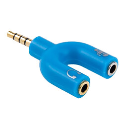 Wewoo Dédoubleur Adaptateur Jack bleu 3.5mm Stéréo Mâle à 3.5mm Casque & Mic Femelle Splitter