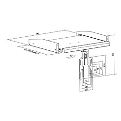 Kimex Etagère coulissante avec fixation écran pour rack et baie 19'', Hauteur 2U