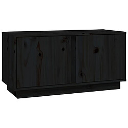 vidaXL Meuble TV Noir 80x35x40,5 cm Bois de pin massif