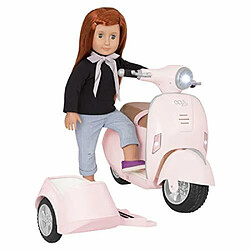 Avis Our generation by Battat - Ride Along Scooter avec Side car - VAhicule avec feux de travail et klaxon, jouets et accessoires pour poupAes de 18 pouces - A partir de 3 ans