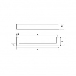 Poignée 1008 pour meuble Inox 304 - 128mm - Finition brossé